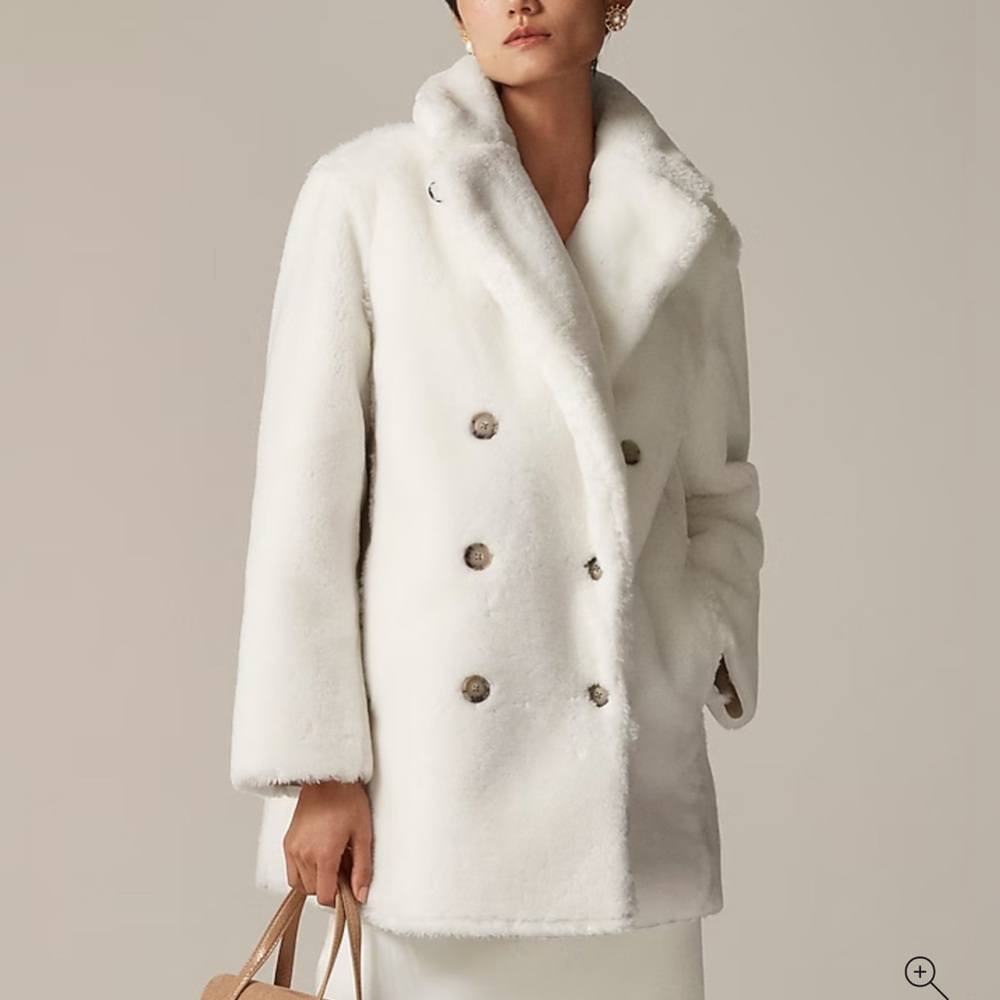 J. Crew Faux Fur Pea Coat